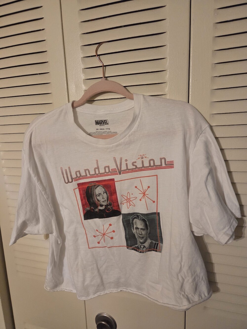 Marvel Wanda and Vision Grid Girls Crop T-Shirt